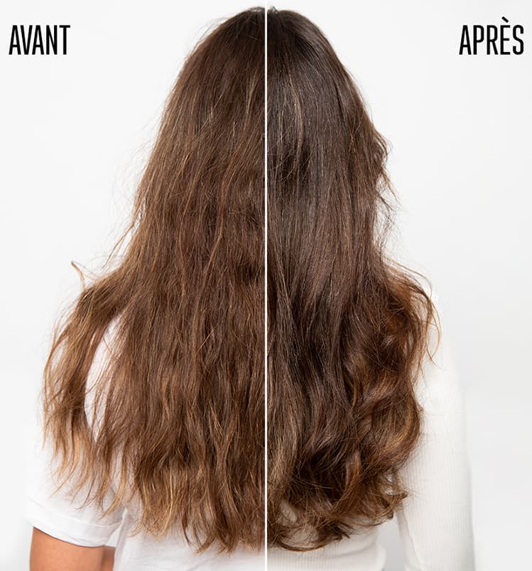 Cheveux ternes avant et après l'utilisation d'un shampoing