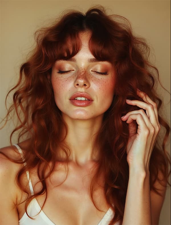 Femme avec une coloration Grapefruit