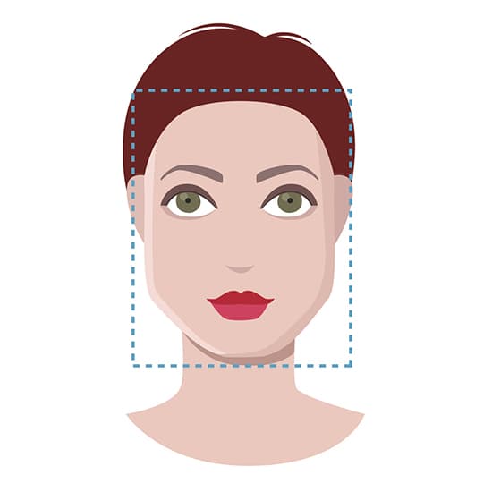 Un visage rectangulaire