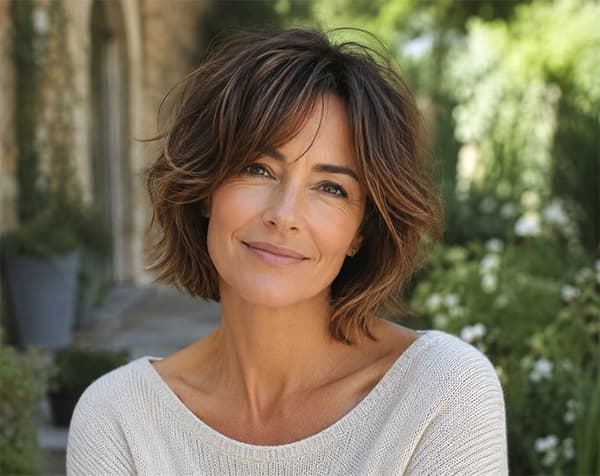 Femme avec un carr&eacute; flou